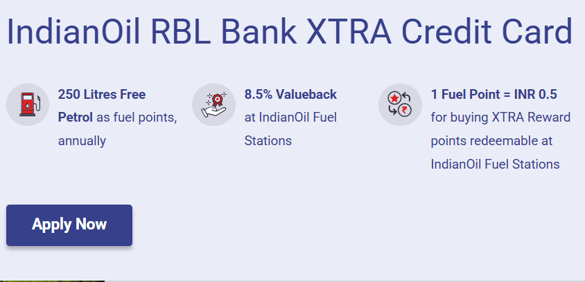 IndianOil RBL Bank XTRA Credit Card