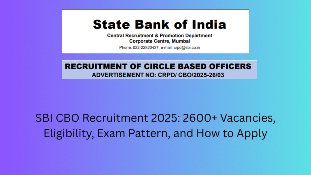 SBI CBO Recruitment 2025