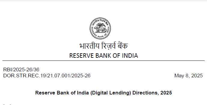 RBI New Digital Lending Directions