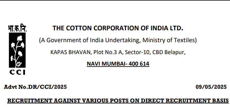 Cotton Corporation of India Recruitment 2025