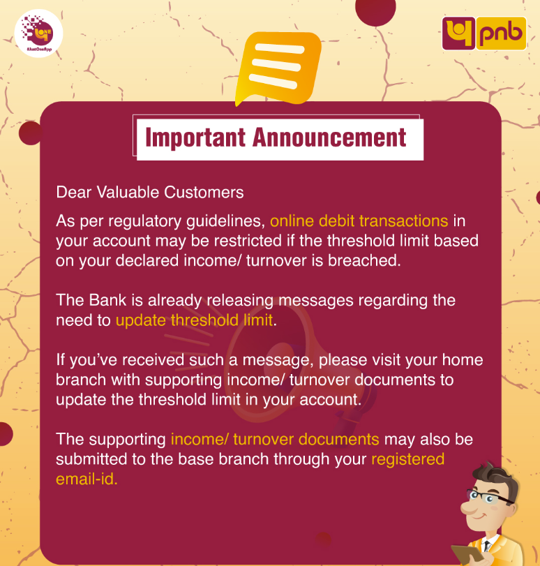 Threshold Limit in PNB